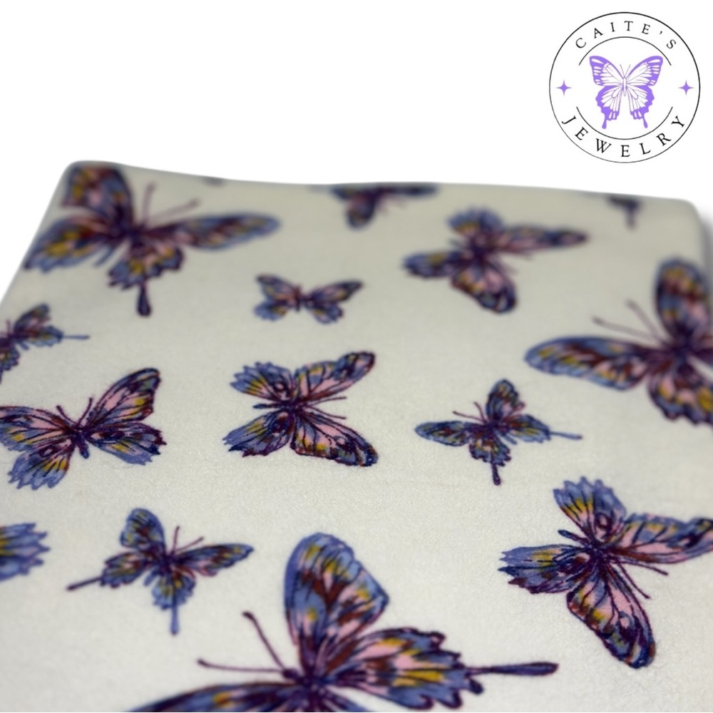 Handmade Small Book/Kindle Sleeve with a Purple Butterfly Fabric